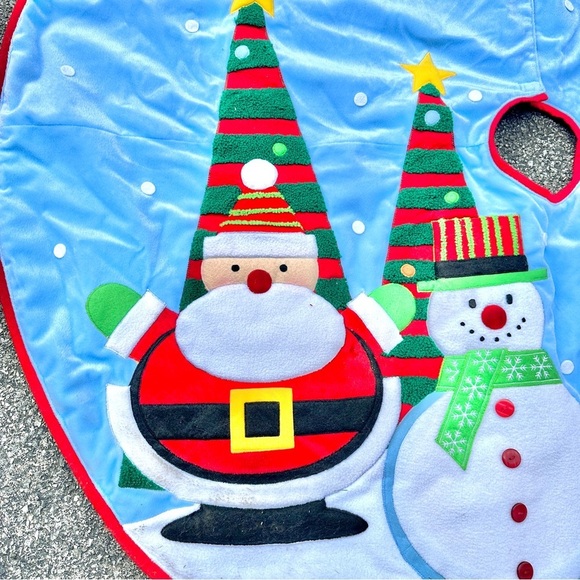 Christmas Tree Skirt With Santa Claus, Snowman, Penguin, and Polar Bear 47” - Picture 3 of 8